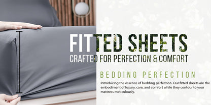 Cooling Fitted Sheet Bamboo Blend Ultra-Soft Deep Pocket Bed Sheet for Hot Sleepers Twin Full Queen King Size Machine Washable Breathable