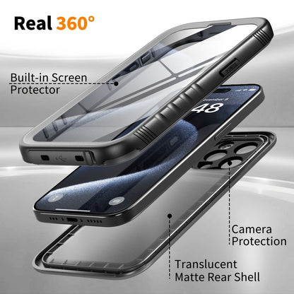 iPhone Case with Built-In Screen Protector Transparent Matte Full Body PC+TPU Shockproof for an Everyday Personal Care Routine