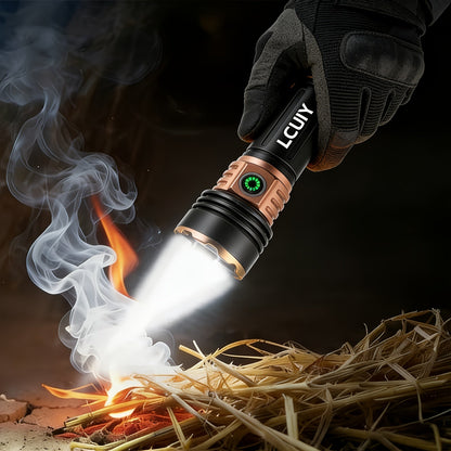 Flashlight 4500-Lumen Fresnel Lens Rechargeable Hand Torch with Six Modes in Two Model Options