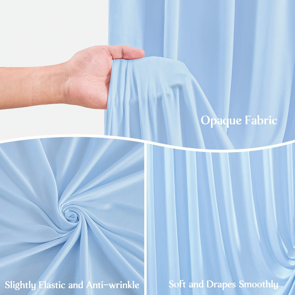Photography Backdrop 4-Pack 5x10ft Polyester Spandex Background Cloth | Wrinkle-Resistant, Soft & Smooth with Pole Pockets | Wedding