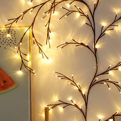 Fairy Lights with Remote, 96-LED Bendable Willow Branch Fairy Lights with USB Power, Remote Control and Eight Indoor Modes