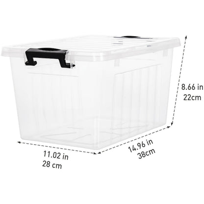 Clear Plastic Storage Bins with Lids 6 Pack Stackable Storage Containers with Snap-Tight Locks for Home, Office, Garage & Basement