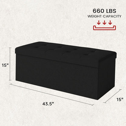 43.5-Inch Upholstered Storage Ottoman Bench with Hidden Storage and Lift-Top Storage detail image - detail view 4