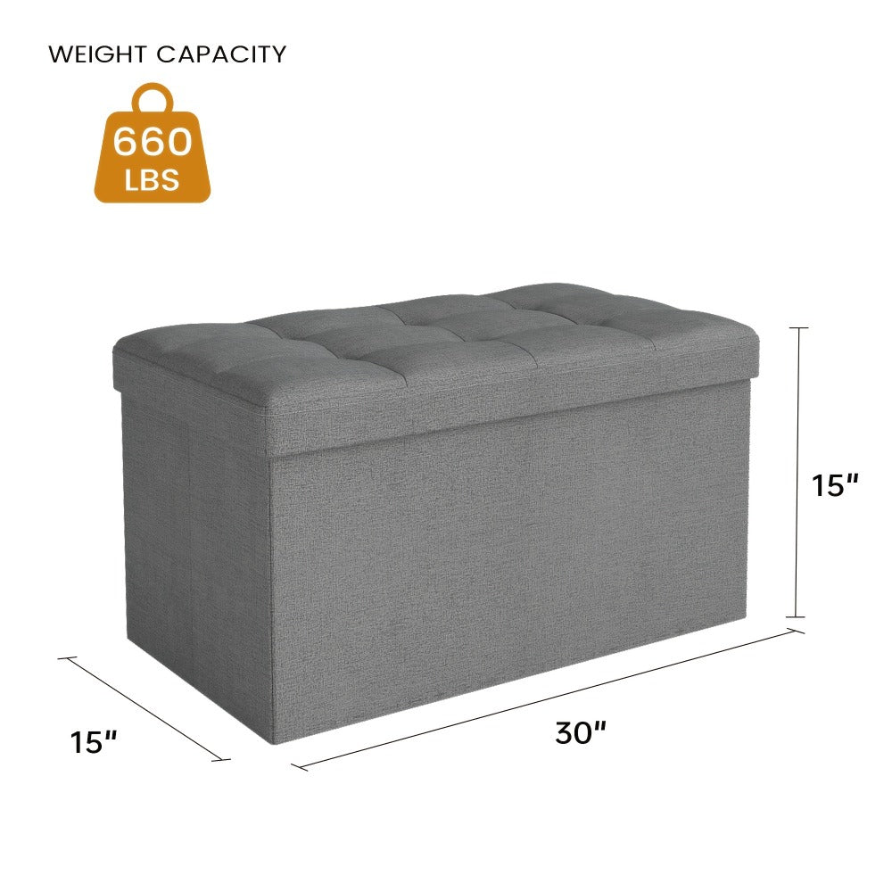 43.5-Inch Upholstered Storage Ottoman Bench with Hidden Storage and Lift-Top Storage detail image - detail view 8