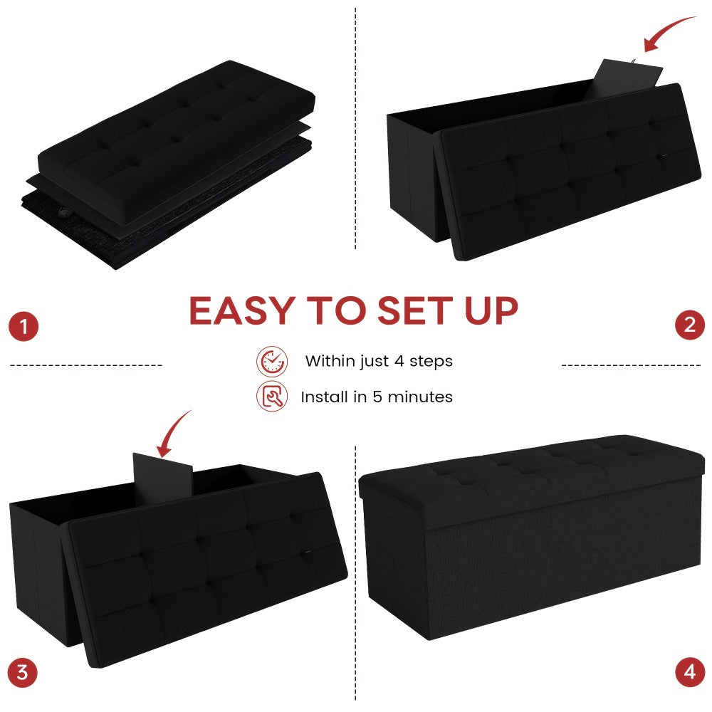 43.5-Inch Upholstered Storage Ottoman Bench with Hidden Storage and Lift-Top Storage detail image - detail view 9