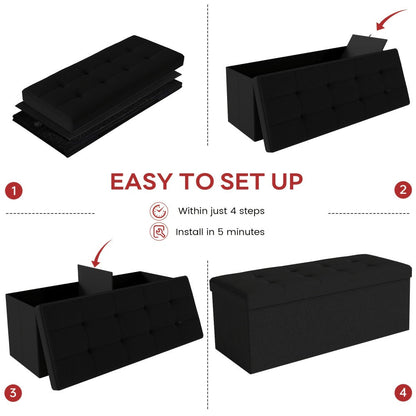 43.5-Inch Upholstered Storage Ottoman Bench with Hidden Storage and Lift-Top Storage detail image - detail view 9
