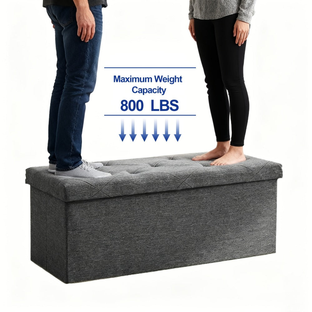 43-Inch Foldable Ottoman Bench with Hidden Storage and Lift-Top Storage for Living Room detail image - detail view 11