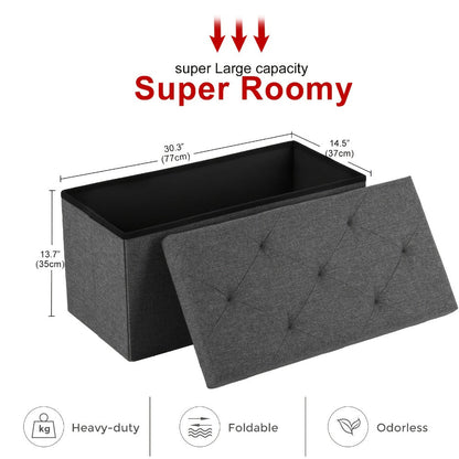 43-Inch Foldable Ottoman Bench with Hidden Storage and Lift-Top Storage for Living Room detail image - detail view 3
