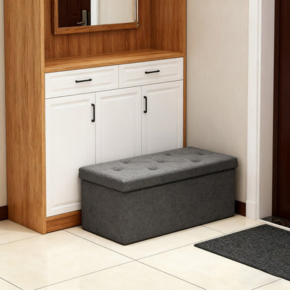 43-Inch Foldable Ottoman Bench with Hidden Storage and Lift-Top Storage for Living Room detail image - detail view 6