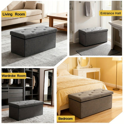 43-Inch Foldable Ottoman Bench with Hidden Storage and Lift-Top Storage for Living Room detail image - detail view 9