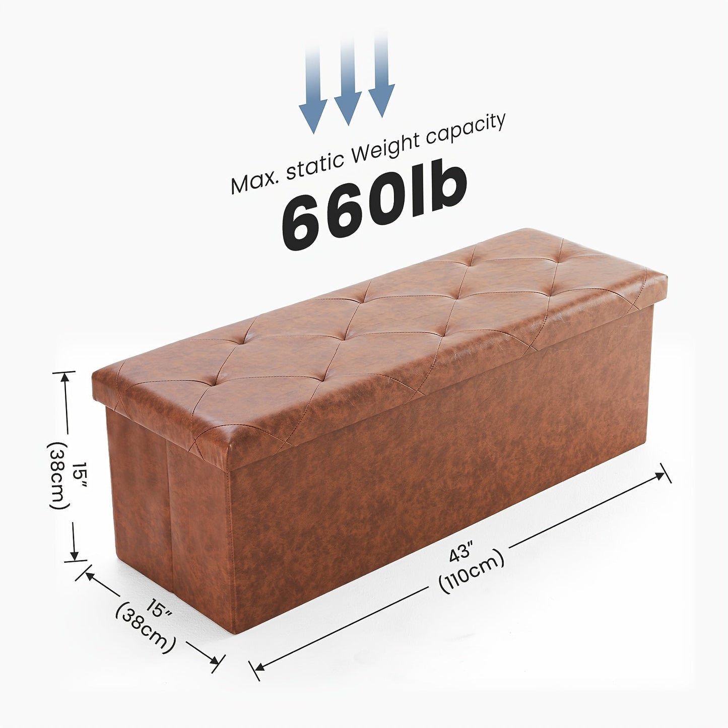 Ottoman shown in the Upgraded Brown 43 inch option
