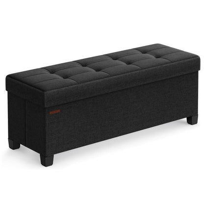 Storage Ottoman shown in the Black, 15 x 43.3 x 15.7 Inches option