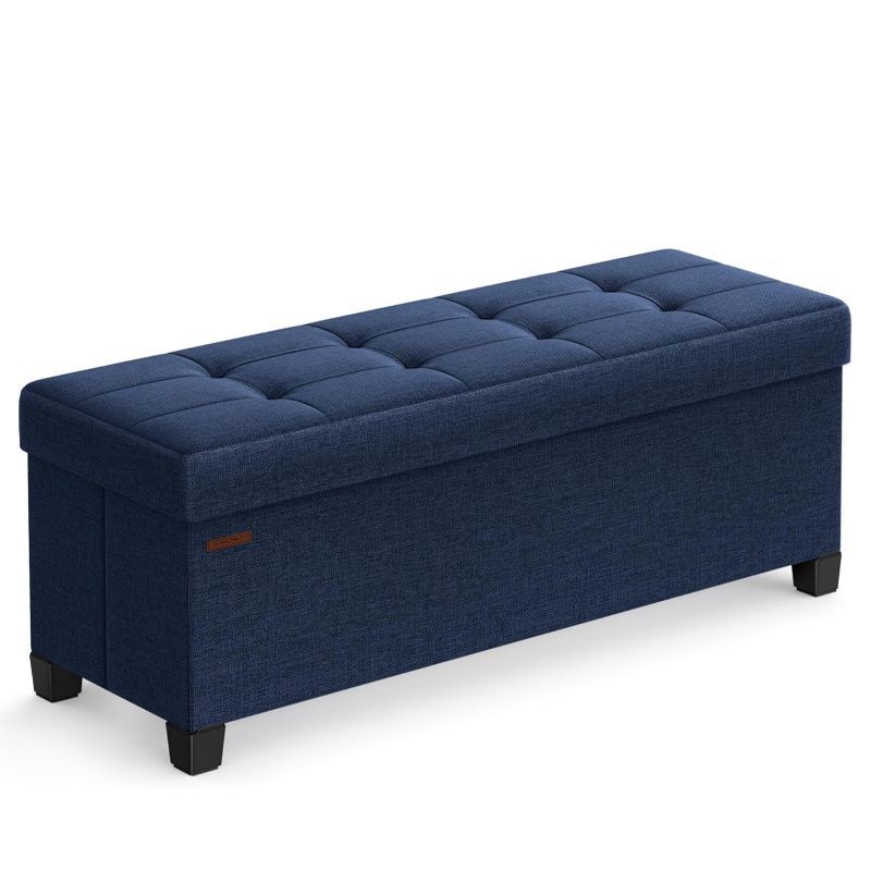 Storage Ottoman shown in the Dark Blue, 15 x 43.3 x 15.7 Inches option