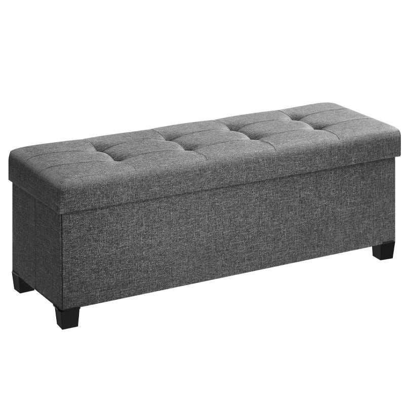 Storage Ottoman shown in the Dark Gray, 15 x 43.3 x 15.7 Inches option
