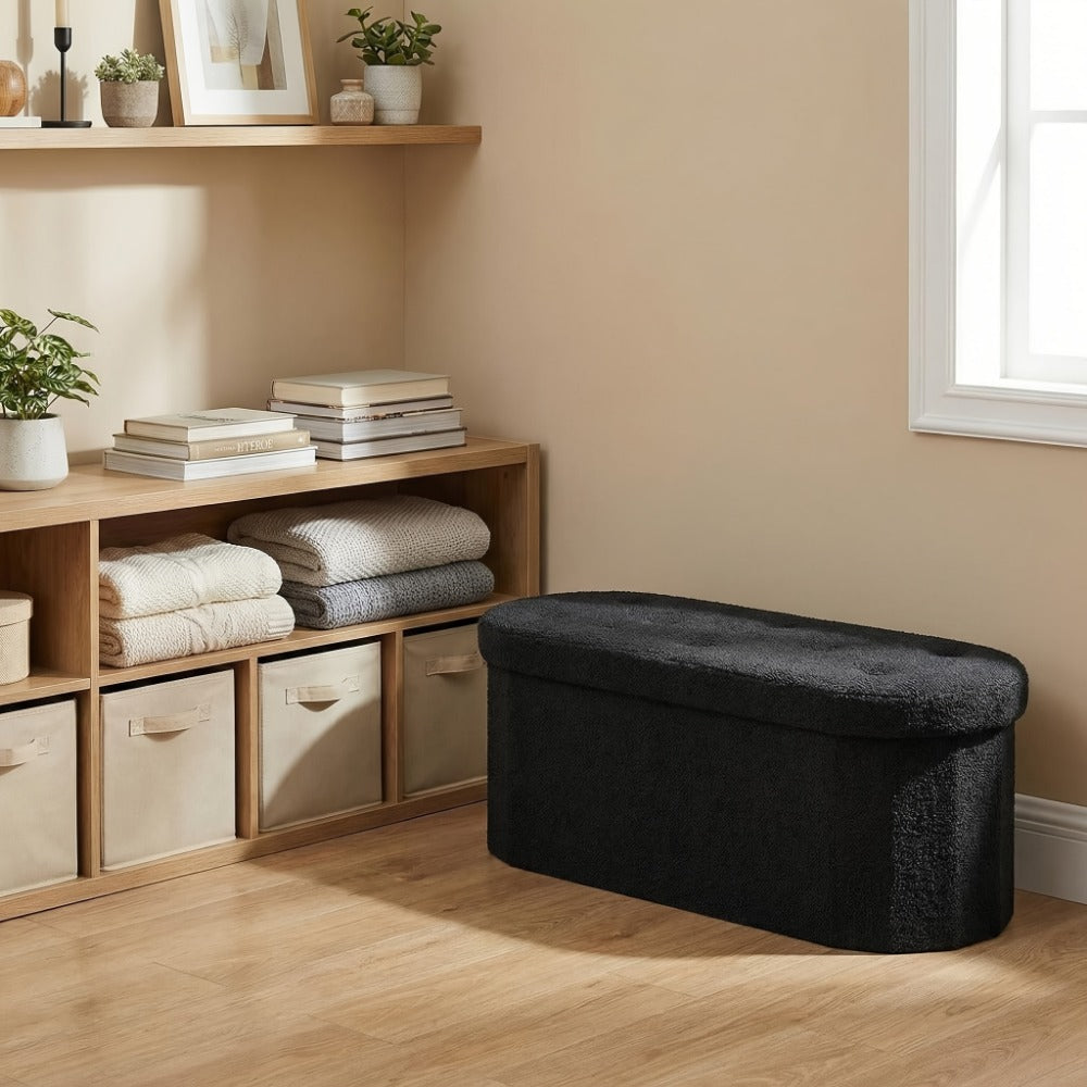 43-Inch Round Storage Ottoman with Secure Lid for Living Room detail image - detail view 7