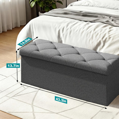43-Inch Storage Ottoman with Hidden Storage and Footrest for Living Room detail image - detail view 5