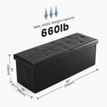 Ottoman Bench shown in the 43in-PVC-BK option