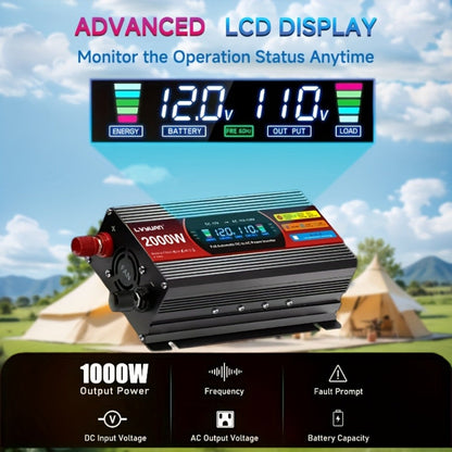 Multi-Format Car Power Inverter with 200W, 1000W or 3000W Labels in Red and Black Options for Vehicles