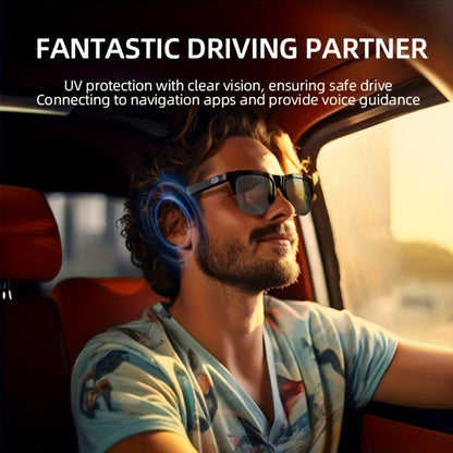 Smart Glasses Open-Ear Bluetooth Audio Eyewear with Built-In Speaker, Microphone and Black or White Frames