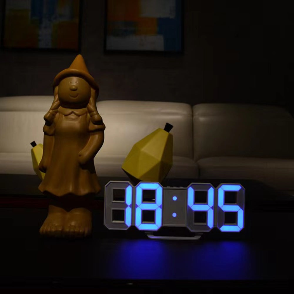 3D LED Digital Alarm Clock Colorful Night Light Home Decor Bedroom Desk Clock USB Powered for Entryways, Bedrooms and Living Spaces