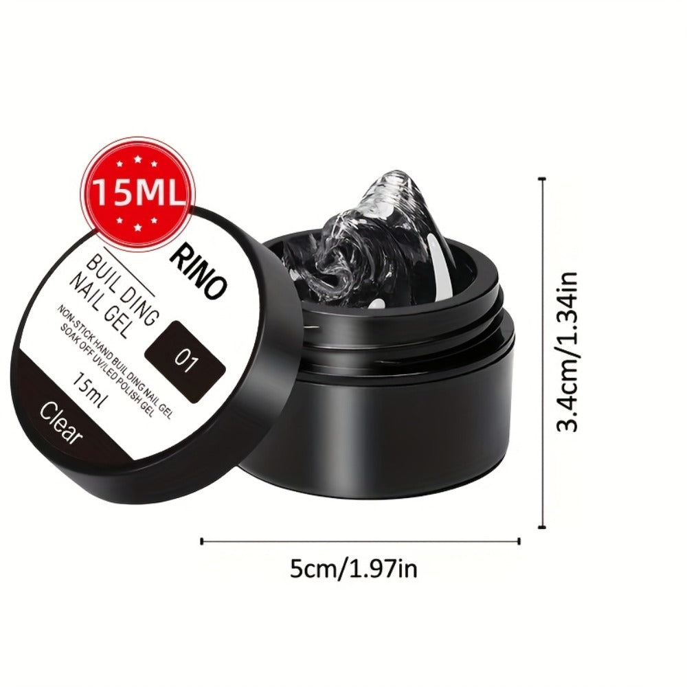 RINO 3D Nail Sculpture Kit 5pcs – Solid Builder Gel with Rhinestone Gel Molding Gel Flower Molds & Sculpting Brush