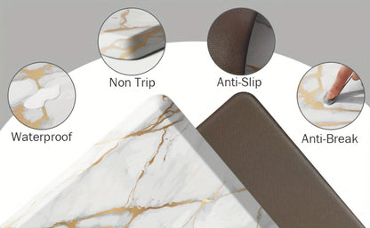 Anti Fatigue Kitchen Mat Non-Slip Cushioned Floor Rug for Standing Desk Sink Office – Marble Pattern