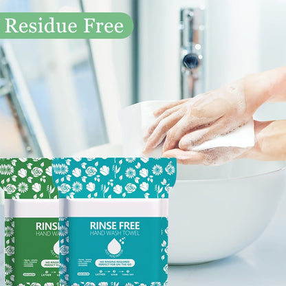 Disposable No-Rinse Foaming Bath Towels – Large 11.81" Body Wipes, Wet & Wipe Cleansing Cloths for Elderly Care, Camping, Post-Surgery