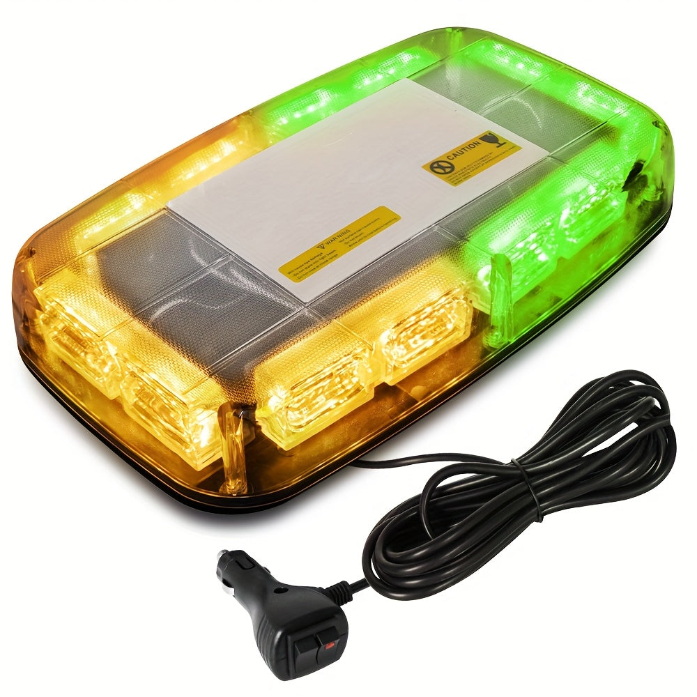 48 LED Roof Strobe Light Bar IP67 Waterproof Magnetic Mount Emergency Warning Light 12-24V for Plow Trucks Construction Vehicles Cars