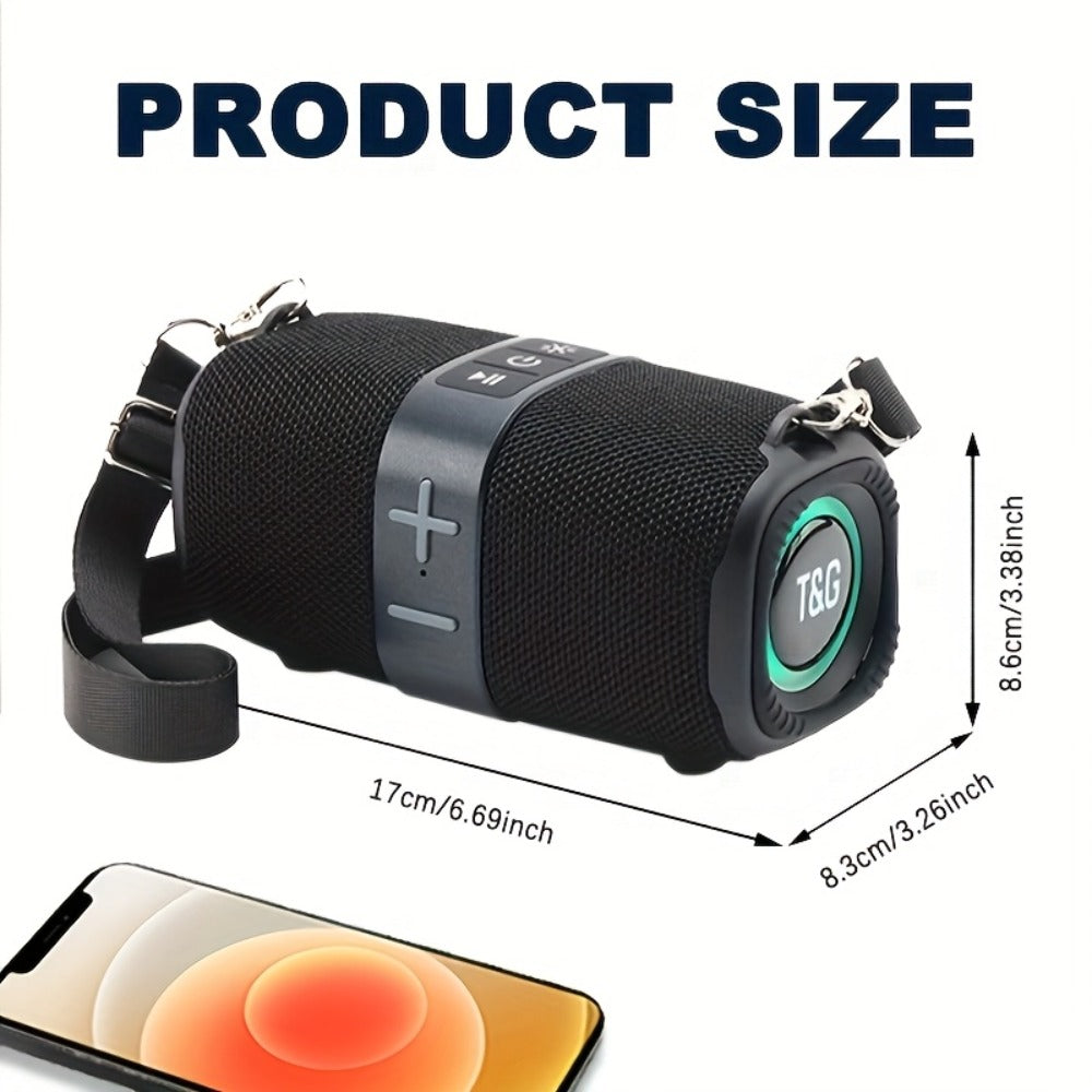 Bluetooth Speaker T&G TG667 Compact Shoulder-Strap Model with Bluetooth, USB, TF, FM and Type-C Charging