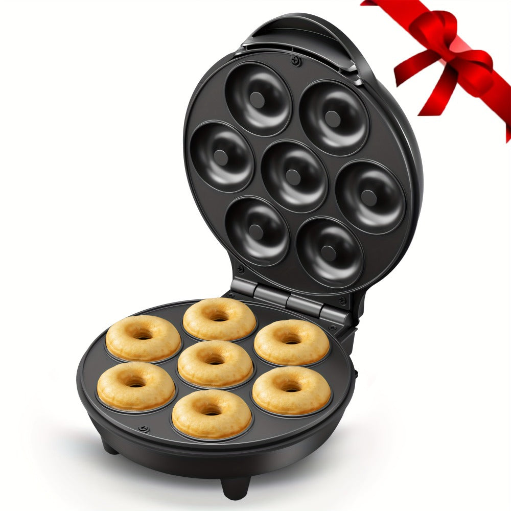 Mini Donut Maker Machine 7 Slots - Non-Stick Electric Donut Maker for Kids, Quick Breakfast Snack Dessert Baking