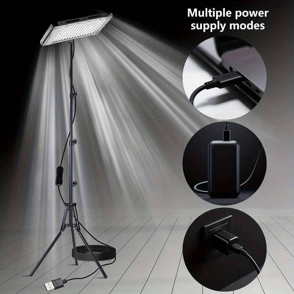 LED Work Light USB Powered 6000K Super Bright, Adjustable Height & Angle Bracket Lamp for Construction Site