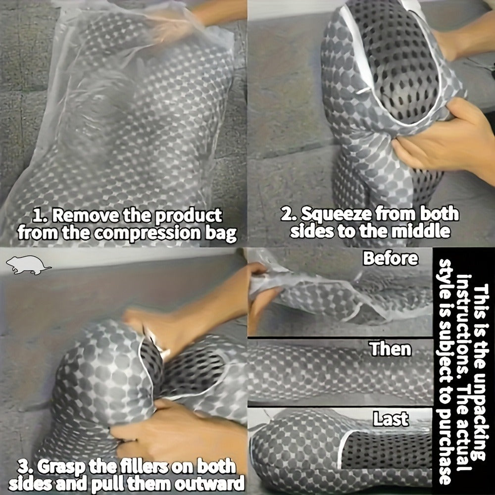 Cervical Neck Support Pillow Soft Knitted Ergonomic Orthopedic Contour Pillow for Deep Sleep – Non-Collapse High Pillow Core All Seasons