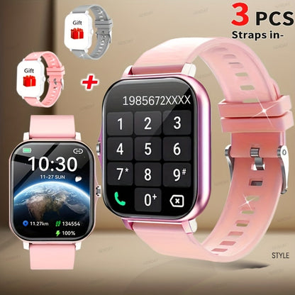 Smart Watch 1.83-Inch Full Touch Display with Wireless Calling, 180mAh Battery and Three-Strap Set