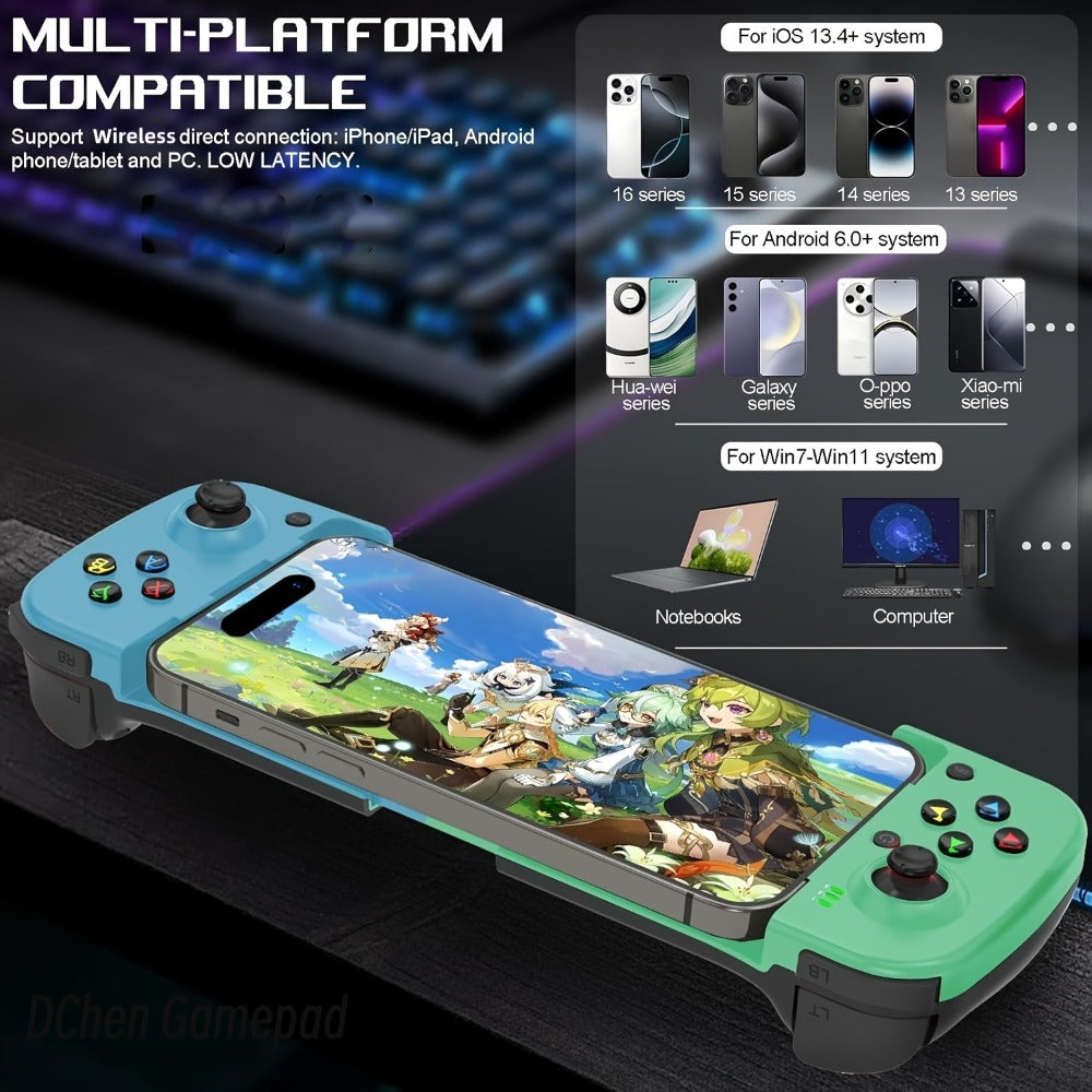 Bluetooth Wireless Gamepad Controller for iPhone Android PC Tablet Steam Deck, Rechargeable, Design