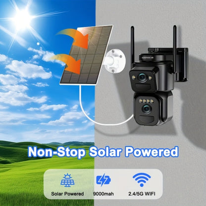Security Camera QW8 2K Solar Model with 10x Optical Zoom, 360 PTZ, Color Night Vision and IP66