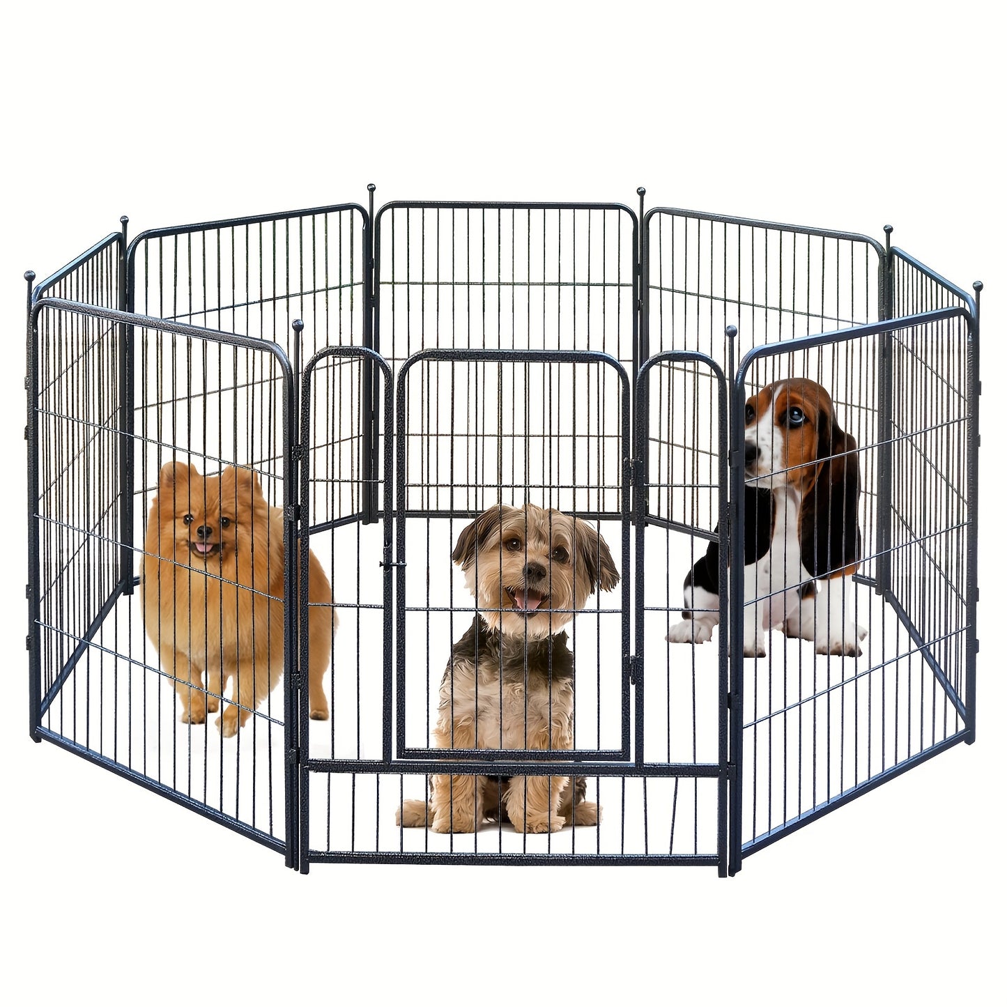 Dog Playpen Heavy Duty Metal – Portable Exercise Pen Fence for Small Medium Large Dogs, 8 or 16 Panel Indoor Outdoor Pet Playpen for RV