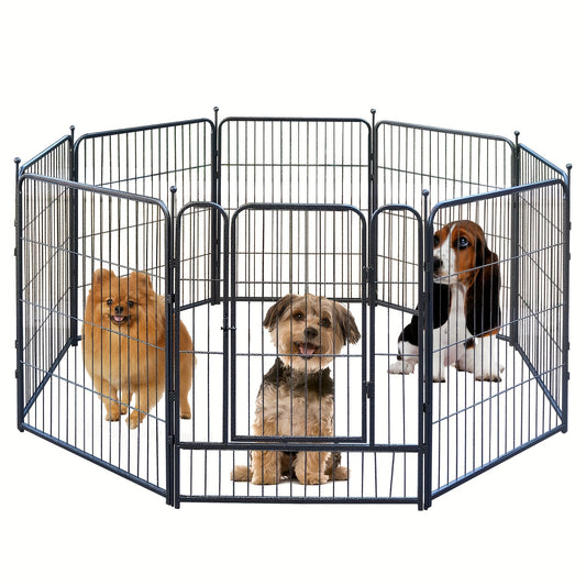 Dog Playpen Heavy Duty Metal – Portable Exercise Pen Fence for Small Medium Large Dogs, 8 or 16 Panel Indoor Outdoor Pet Playpen for RV