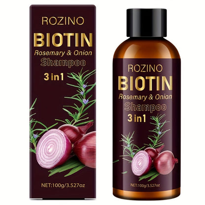 Onion Rosemary Biotin 3-in-1 Shampoo Bar for Hair Growth & Damaged Hair - Scalp Cleansing for Bath Time, Home Spa and Personal Care