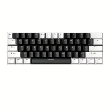 Mechanical Keyboard 61-Key Compact Wired Layout with Blue Switches, RGB Backlighting and Four Color Options