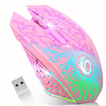 RGB Wireless Gaming Mouse Rechargeable Silent Click Colorful LED Lights 2.4G USB Nano Receiver for an Everyday Personal Care Routine