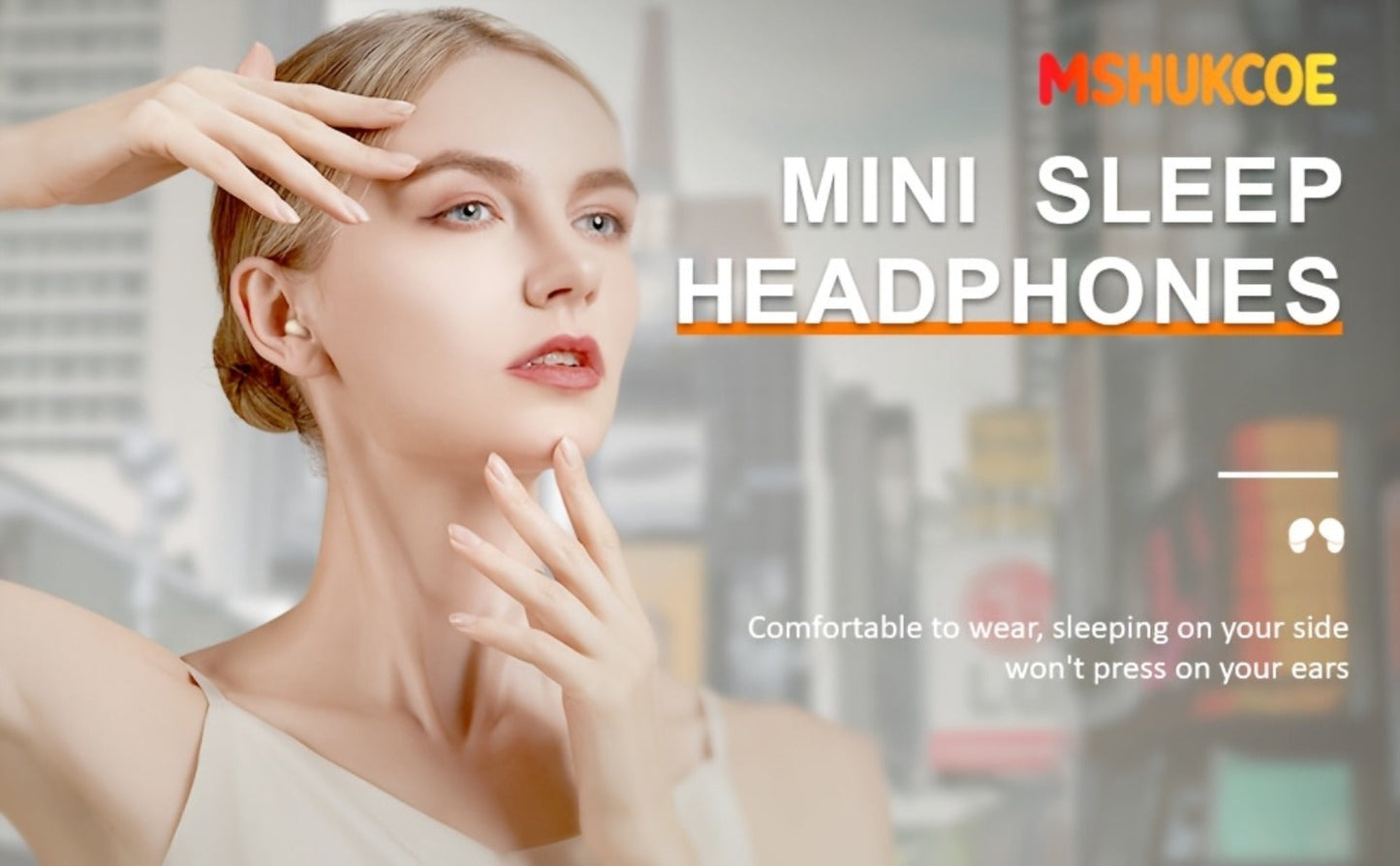 Wireless Earbuds MSHUKCOE Ultra-Thin Sleep and Game Modes with Compact Case in Khaki or White