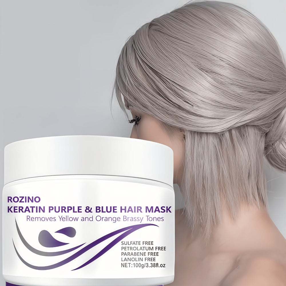 Purple Hair Mask Toner 2-Pack 3.53oz Removes Brassiness Yellow Tones Moisture, Violet Keratin Rosemary