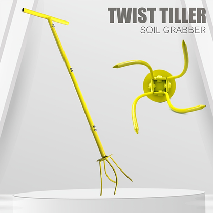 Garden Cultivator Manual Soil Loosener & Scarifier, Heavy-Duty Detachable Ergonomic Handle, Multi-Function Tool for Lawn Aeration