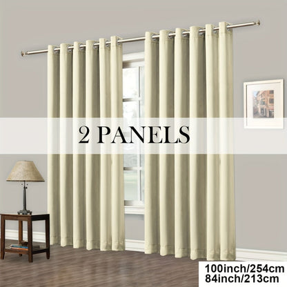 Grommet-Top Blackout Curtain Options in Nine Colors with Seven Width, Length or Panel-Count Labels