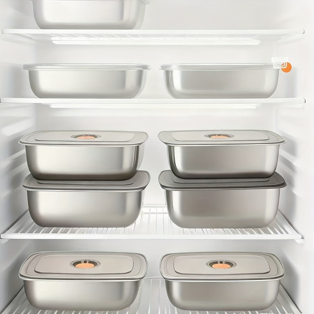 Stainless Steel Lunch Boxes, Set of 6 Large 50.72 oz Food Storage Containers with Lids – Airtight Stackable Refrigerator Storage Containers