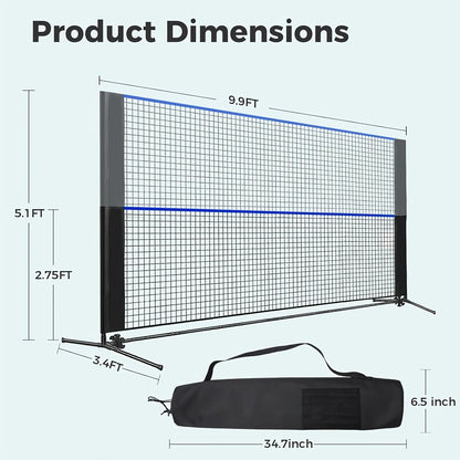 Badminton Volleyball Net Portable Adjustable Height 10ft 14ft 17ft Weather-Resistant Outdoor Indoor Backyard Pool Court Net with Carry Bag
