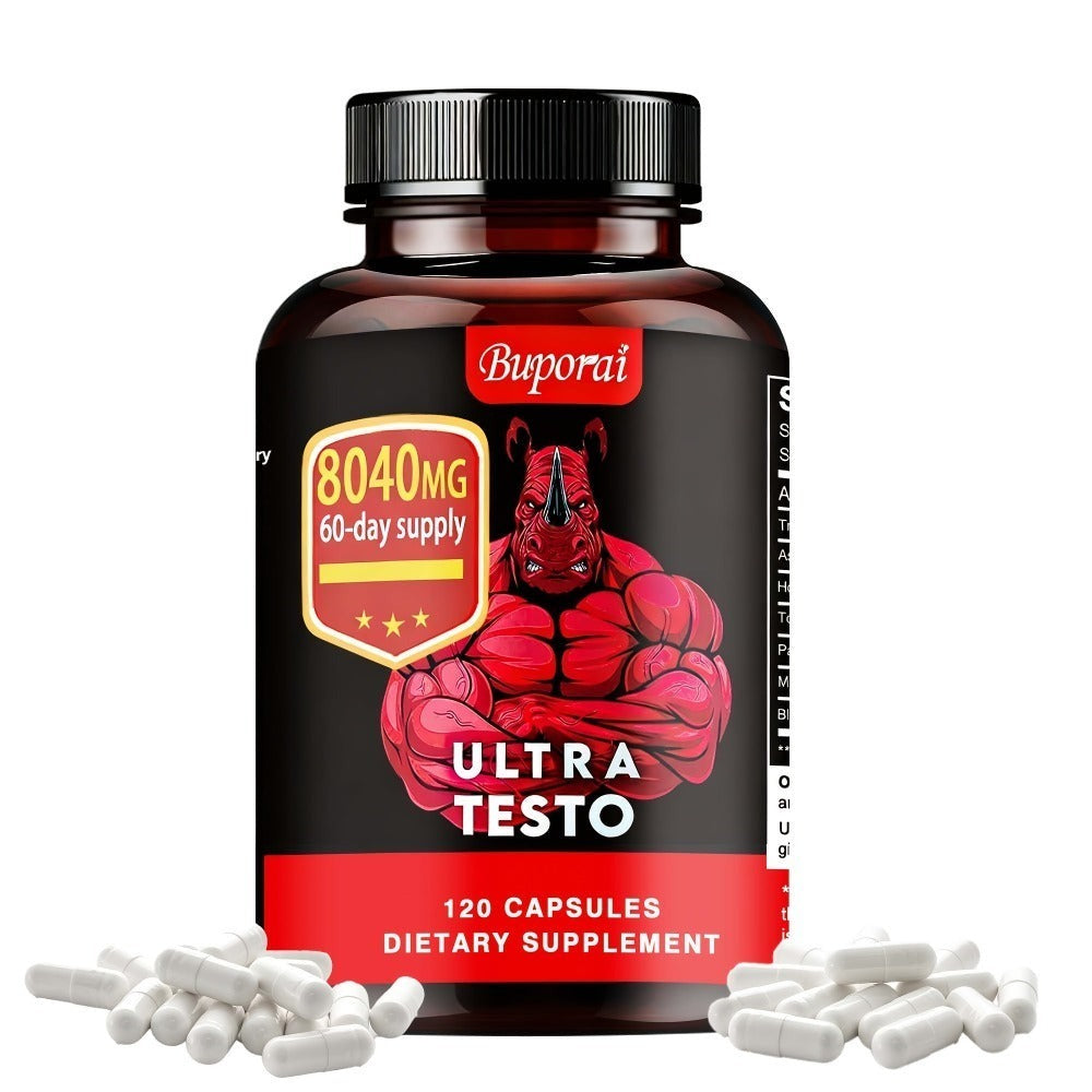 Ashwagandha Tongkat Ali Supplement for Men with Maca Root, Ultra Testo Triple Adaptogen Formula for Testosterone Support