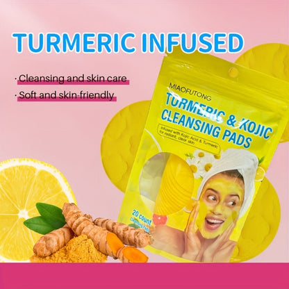 AHA Exfoliating Face Pads 20 Sheets with Ginger - Alpha Hydroxy Acid 0.3% Oil Control Deep for Bath Time, Home Spa and Personal Care