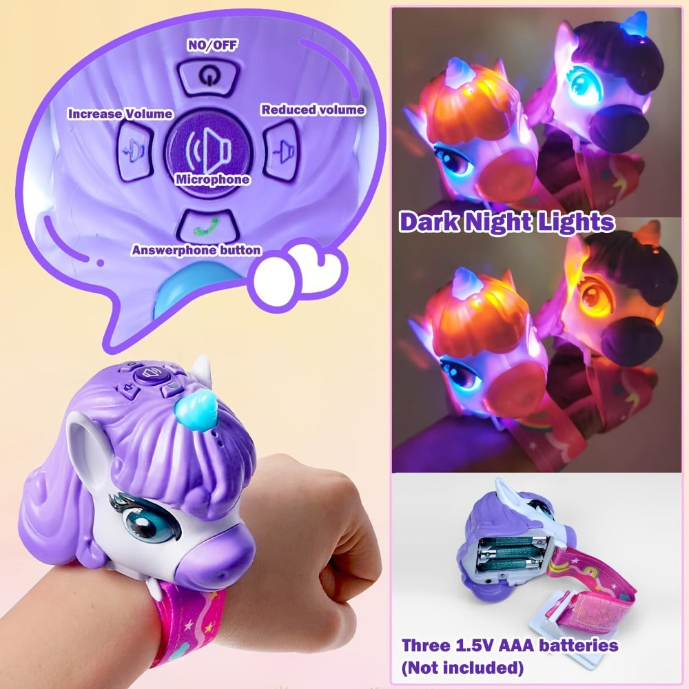 Unicorn Walkie Talkies for Kids 2 Pack, Glow in the Dark, Long Range 2-Way Radio Toy for Boys & Girls Ages 3-12