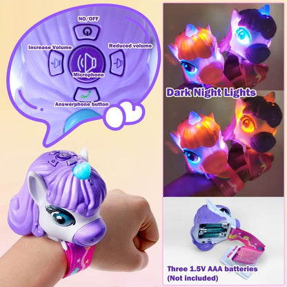 Unicorn Walkie Talkies for Kids 2 Pack, Glow in the Dark, Long Range 2-Way Radio Toy for Boys & Girls Ages 3-12